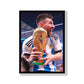 Messi Holding World Cup Trophy and Celebrating