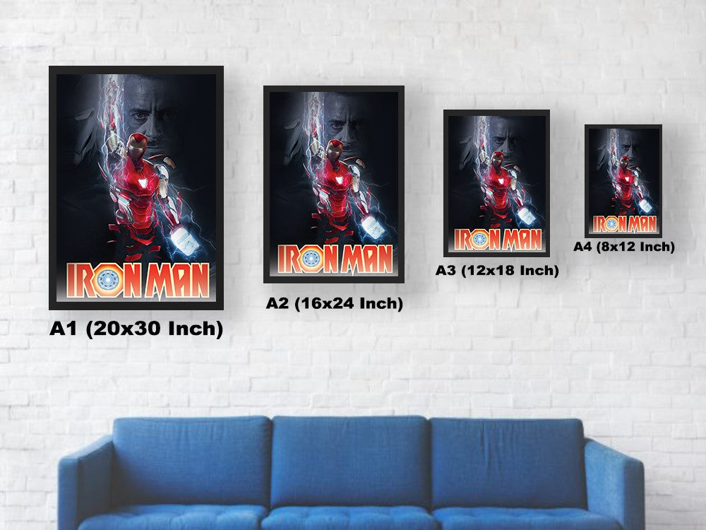 IRON MAN Wall Poster Size Chart