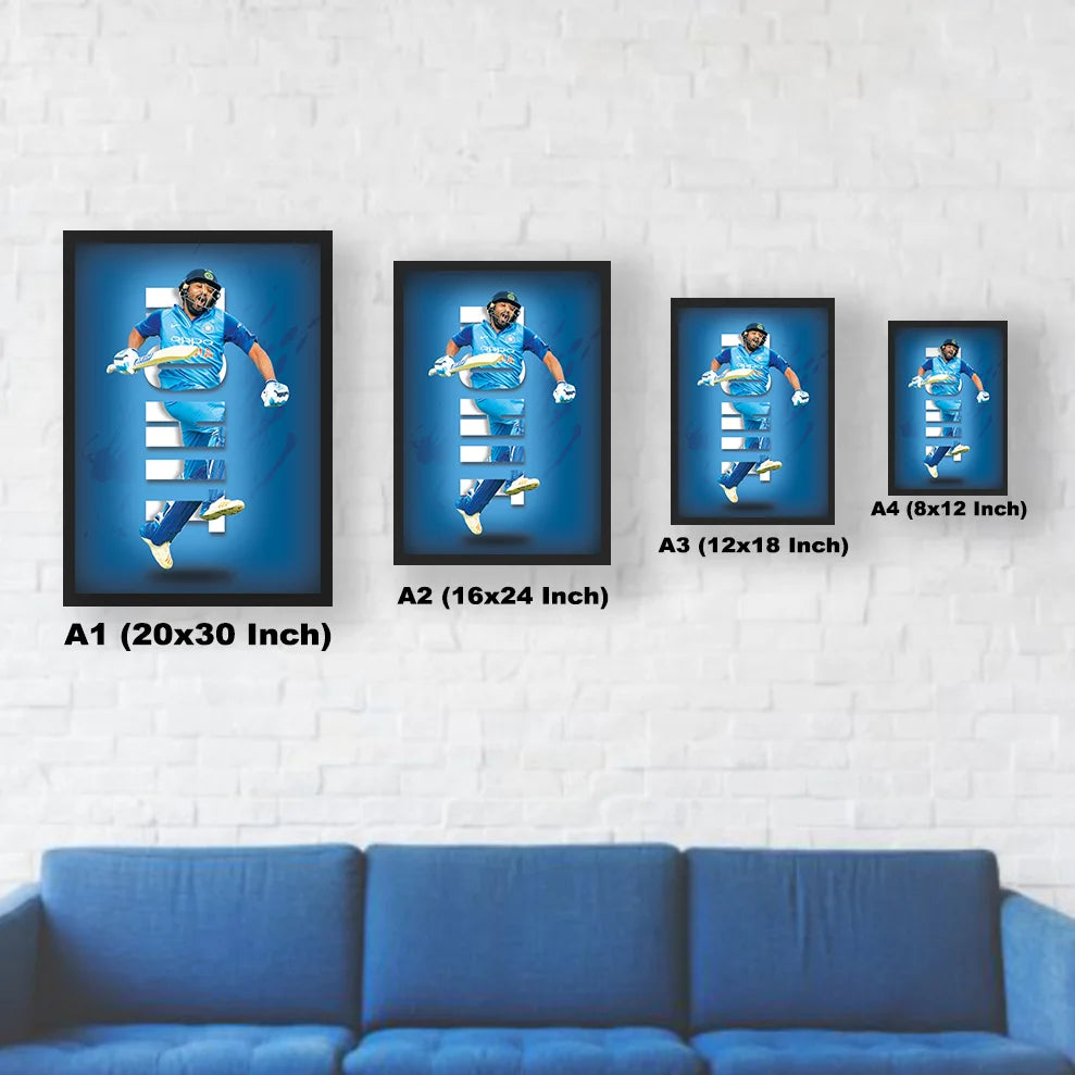 Rohit Sharma Celebrating Victory Poster | Frame | Canvas