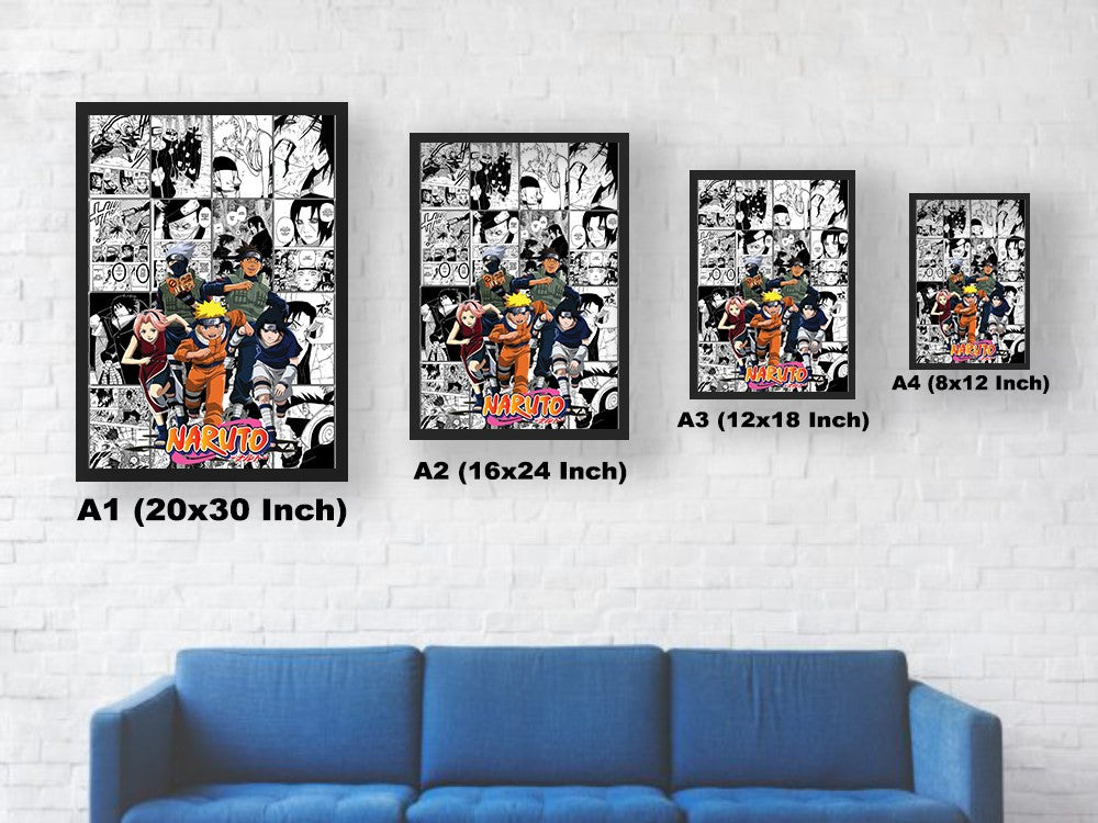 Manga Style Naruto Collage Wall Poster