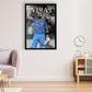 Virat Cricket Wall Poster Glossy Black Frame