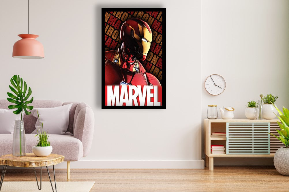 Iron Man Premium Wall Poster Black Frame
