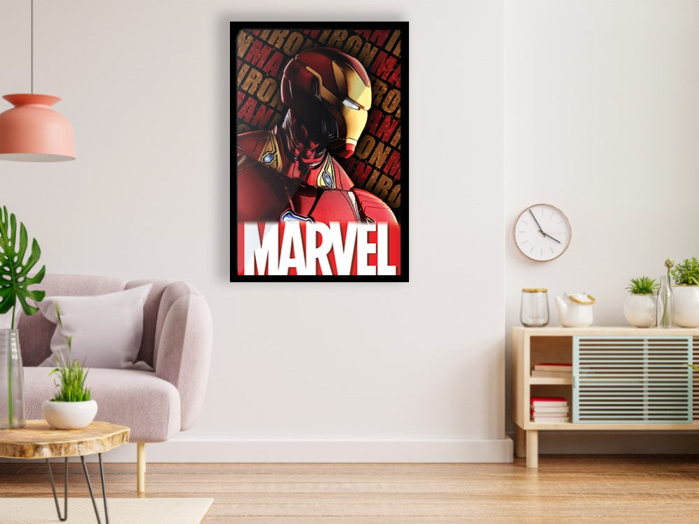 Iron Man Premium Wall Poster Glossy Black Frame