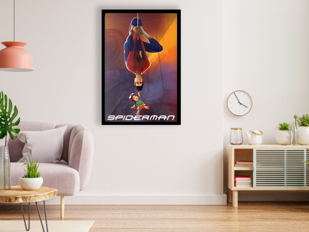 Spider-Man Wall Poster - Peter Parker Poster Glossy Black Frame