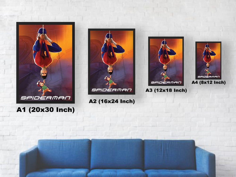 Peter Parker Baby Spider-Man Wall Poster Size Chart