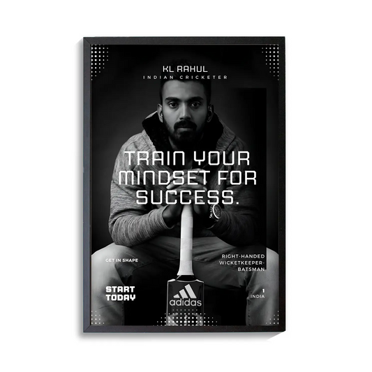 KL Rahul Train Your Mindset for Success Poster | Frame | Canvas