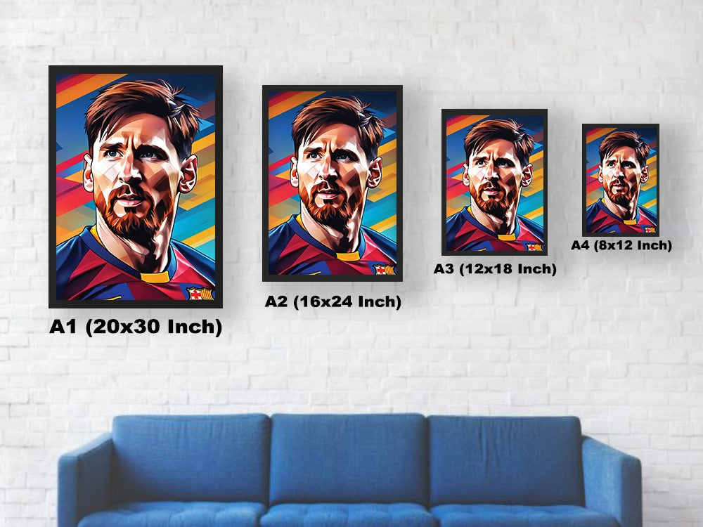 Lionel Messi Poster Size Chart