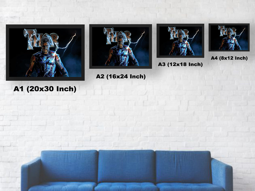 Thor Ragnarok Wall Poster Size Chart