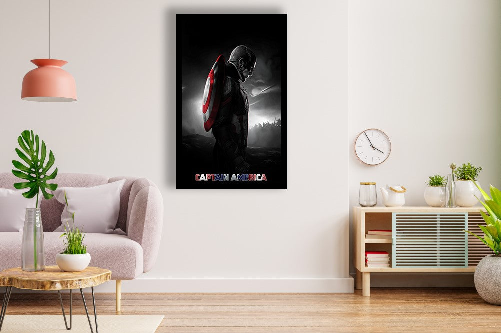 Captain America Avengers Poster Black Frame
