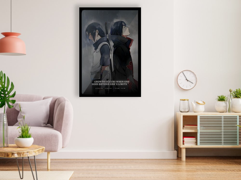 Itachi Uchiha Poster Glossy Black Frame