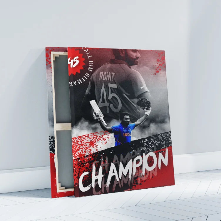 Rohit Sharma The Champion Poster | Frame | Canvas