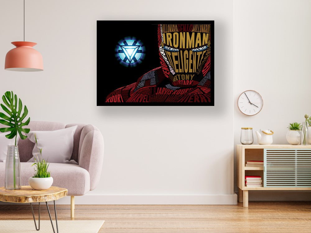 Iron Man Digital Painting Black Frame
