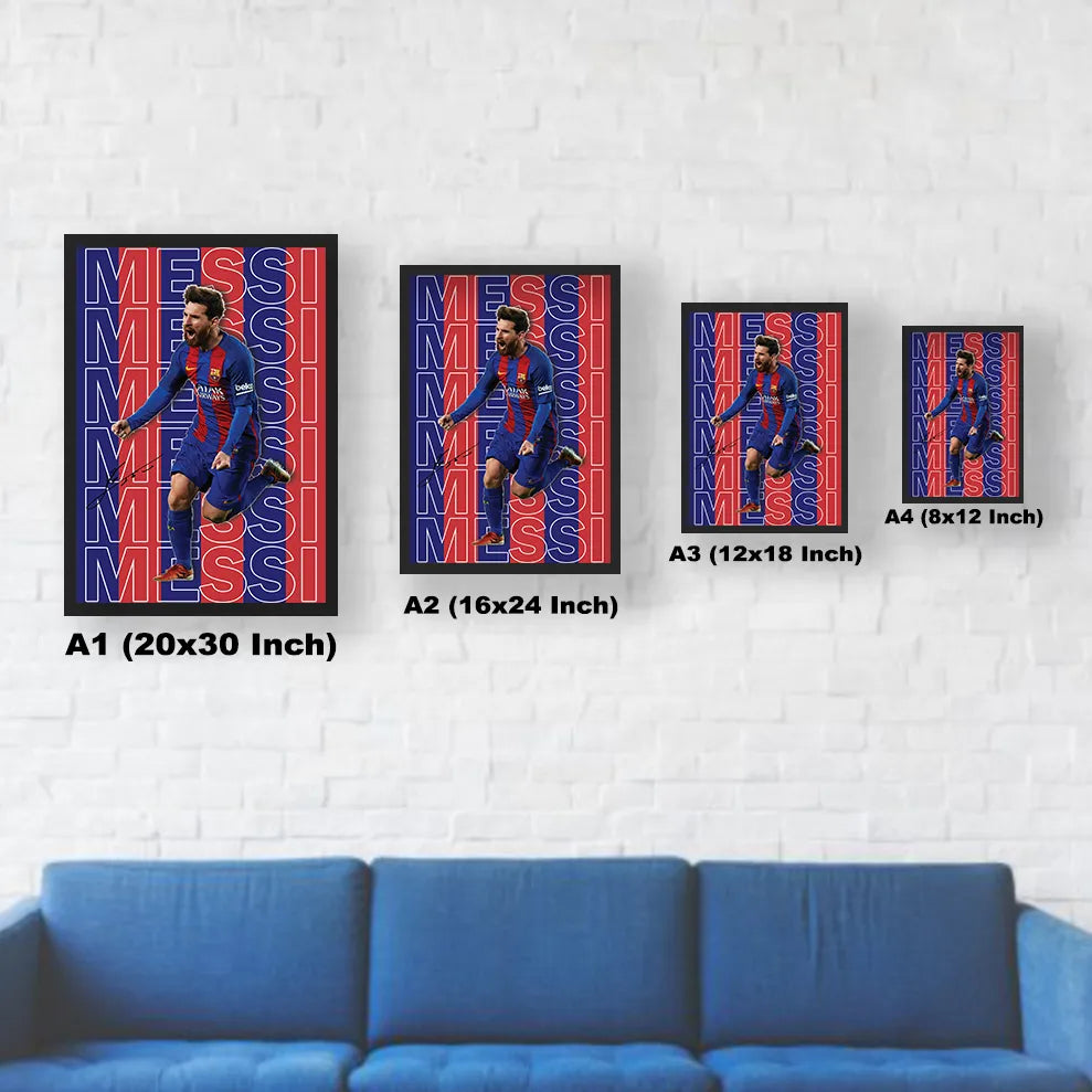 Messi Poster for Home Office and Student Room Wall Size Chart