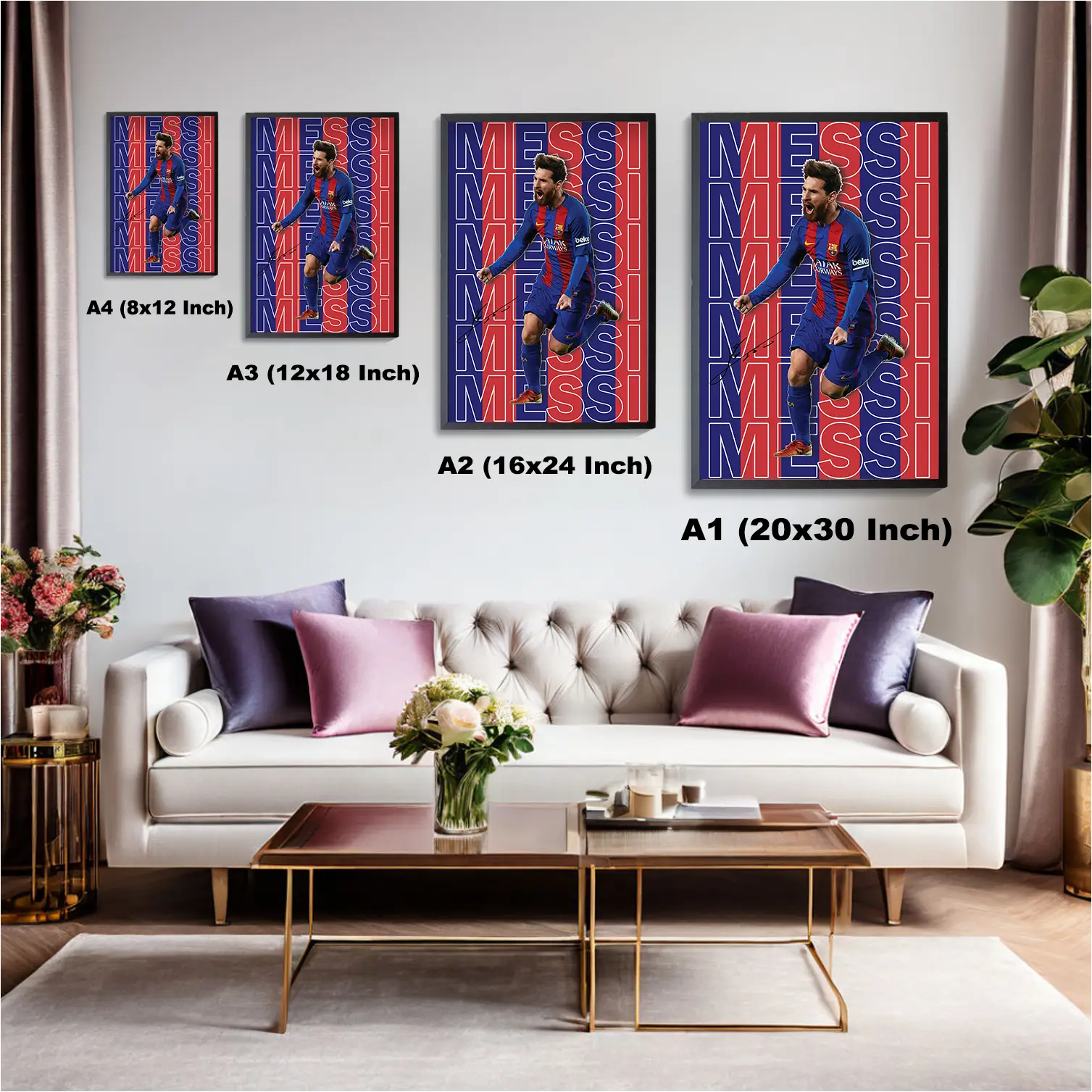 Messi Poster for Home Office and Student Room Wall | Poster | Frame | Canvas