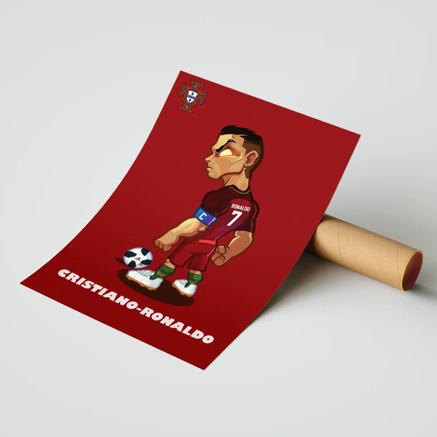 Ronaldo Cartoon Poster for Home Office and Student Room Wall | Poster | Frame | Canvas