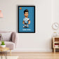 Lionel Messi Cartoon Poster for Home Office and Student Room Wall Black Frame