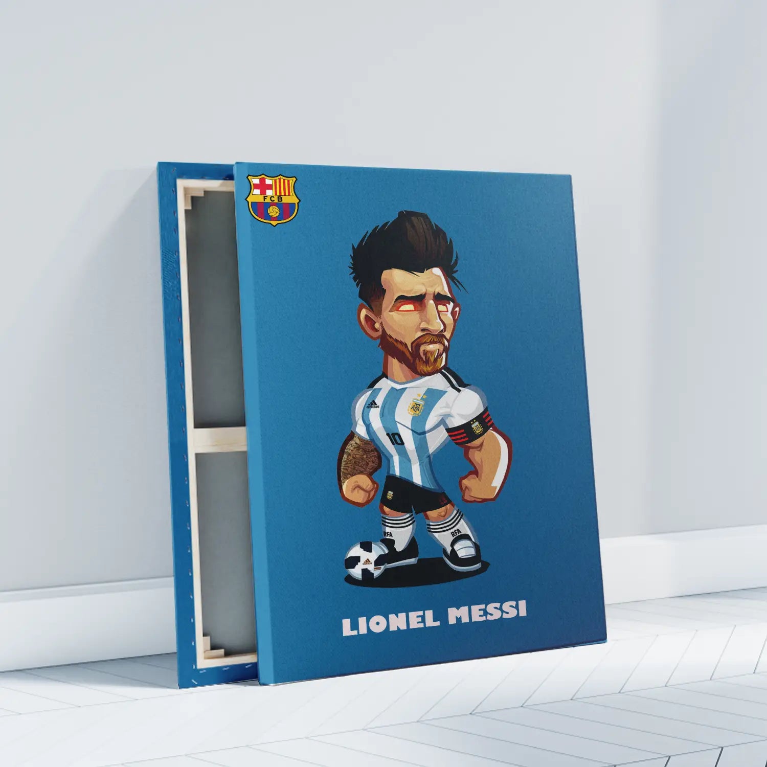Lionel Messi Cartoon Poster for Home Office and Student Room Wall | Poster | Frame | Canvas