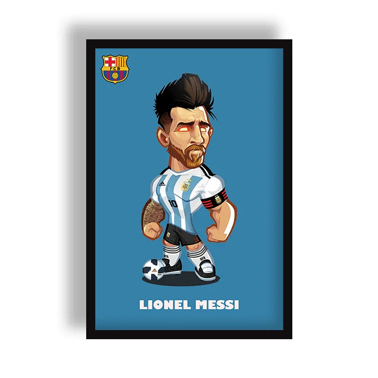 Lionel Messi Cartoon Poster for Home Office and Student Room Wall Hero