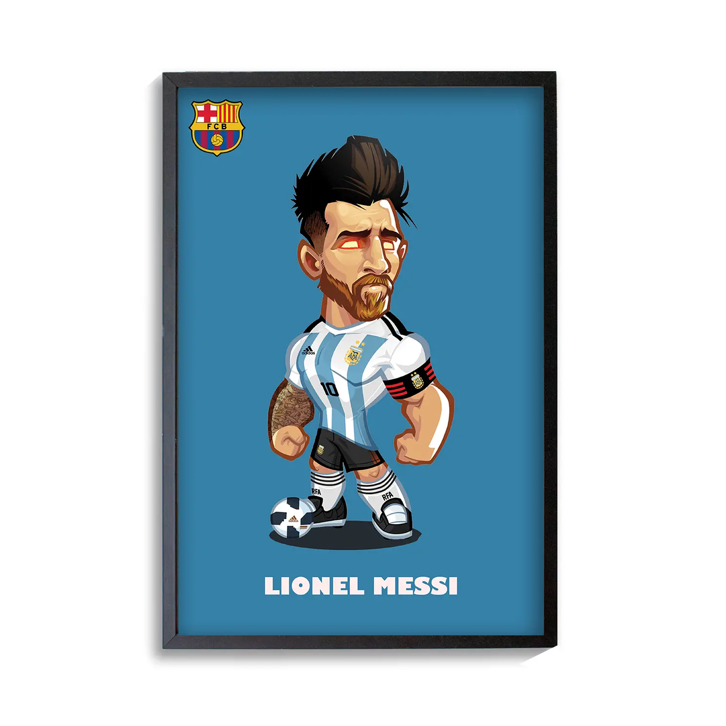 Lionel Messi Cartoon Poster for Home Office and Student Room Wall | Poster | Frame | Canvas