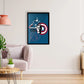 Superhero Captain America Glossy Black Frame