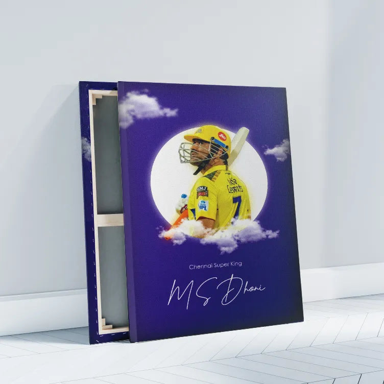 MS Dhoni Moon Poster Canvas