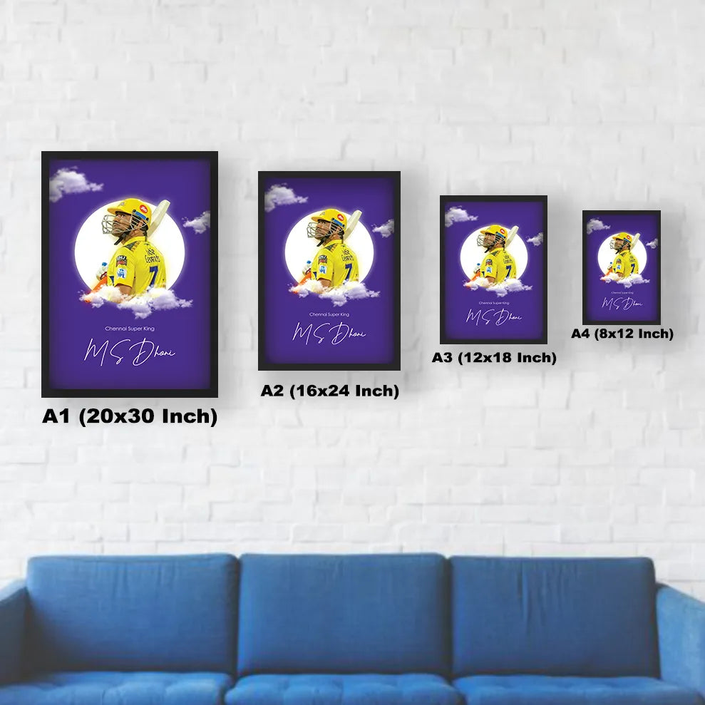 MS Dhoni Moon Poster Size Chart