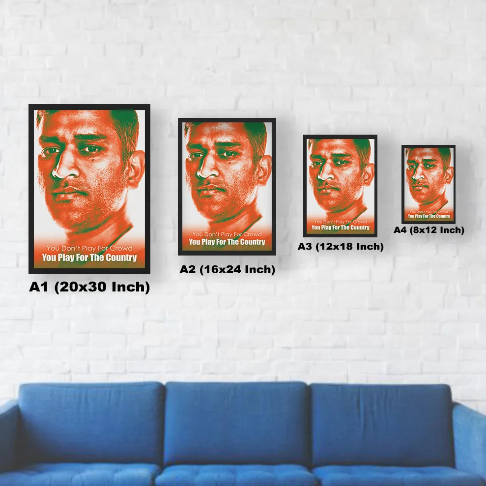 MS Dhoni Best Poster Size Chart