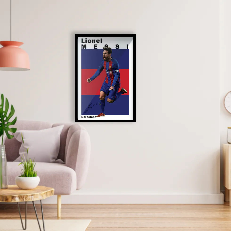 Messi Best Poster Glossy Black Frame