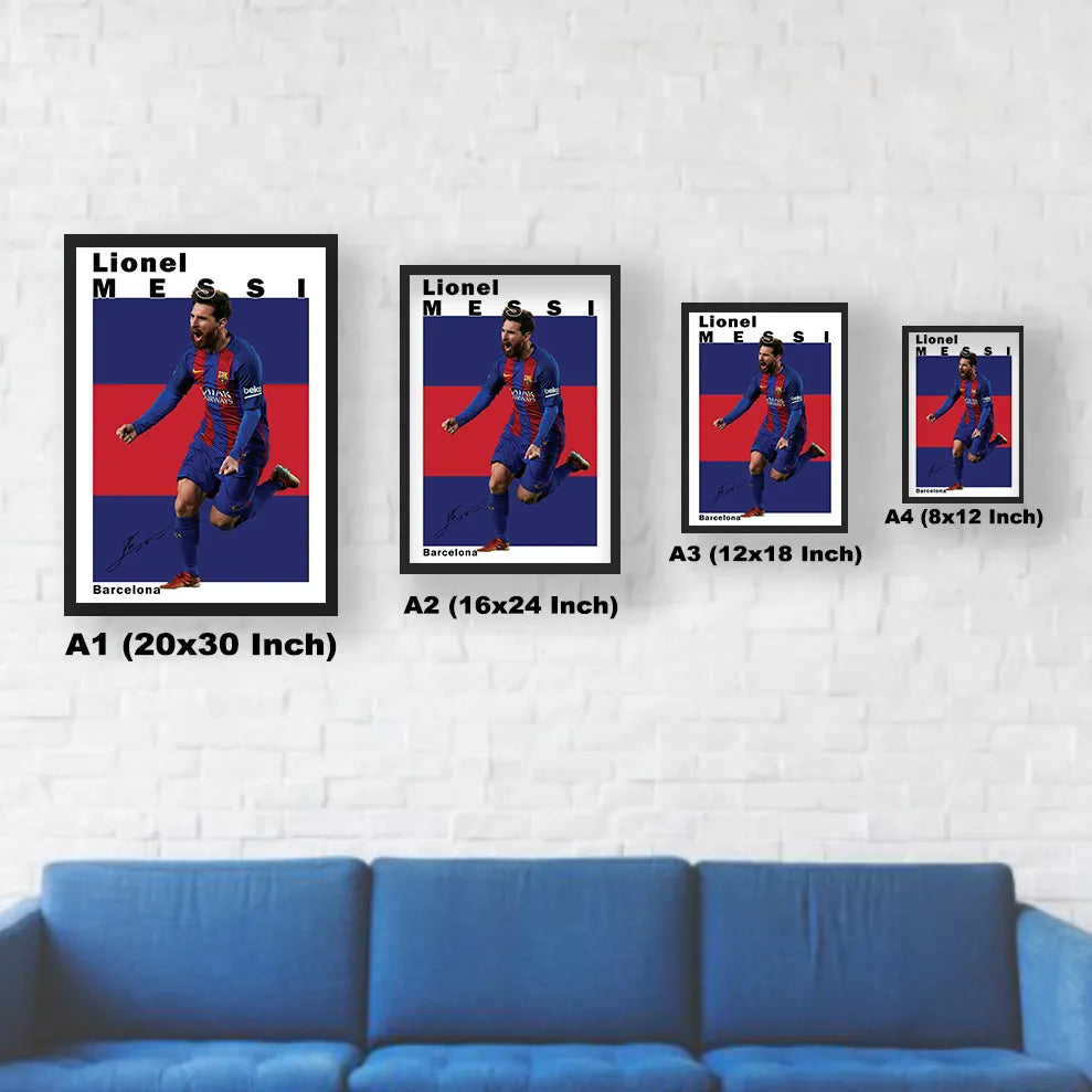 Messi Best Poster Size Chart