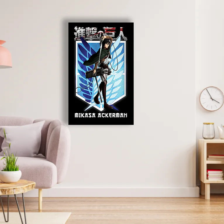 MikasaAckerman Attack on Titan Poster Black Frame