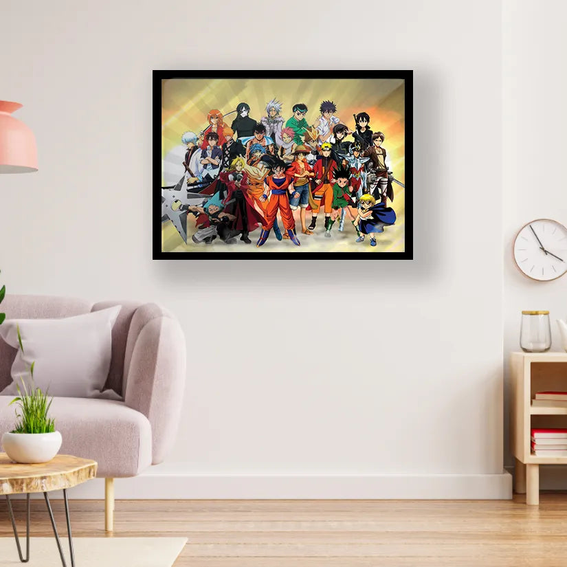 Anime All Characters Glossy Black Frame