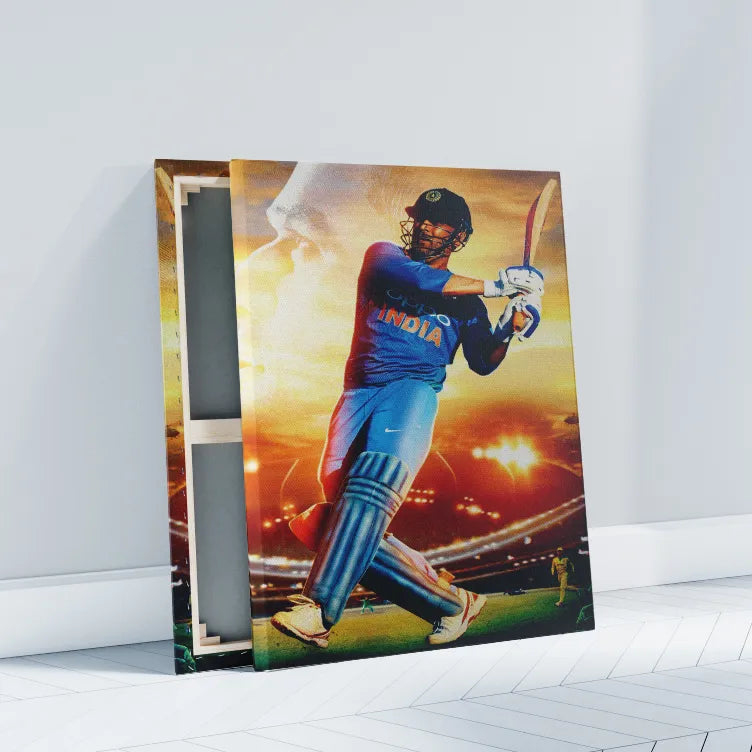 Dhoni Helicopter Shot Canvas