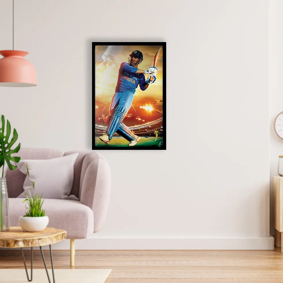Dhoni Helicopter Shot Glossy Black Frame