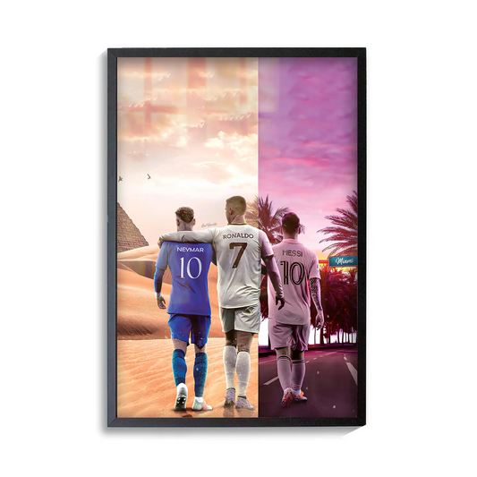 Leo Messi, Neymar Jr and Cristiano Ronaldo Poster | Frame | Canvas