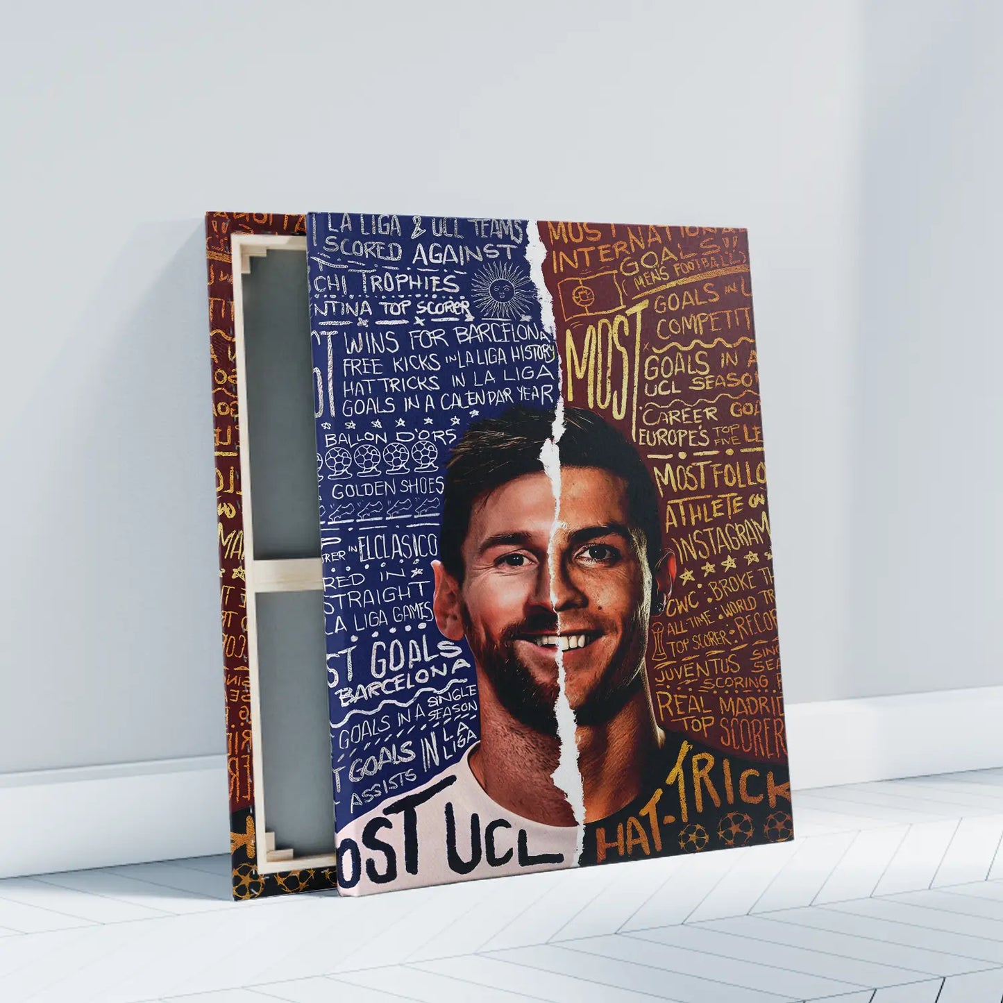 Messi and Cristiano Ronaldo Football Poster | Frame | Canvas