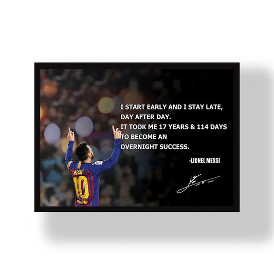 Messi Barcelona Quotes Football Poster | Frame | Canvas