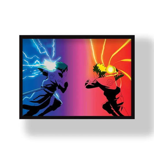 Sasuke and Naruto Fight Poster | Frame | Canvas