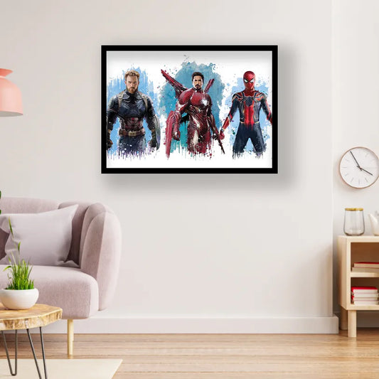 Captain America - Spider Man - Iron Man - Marvel Poster | Frame | Canvas