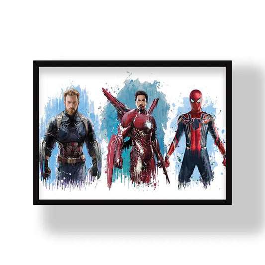 Captain America - Spider Man - Iron Man - Marvel Poster | Frame | Canvas