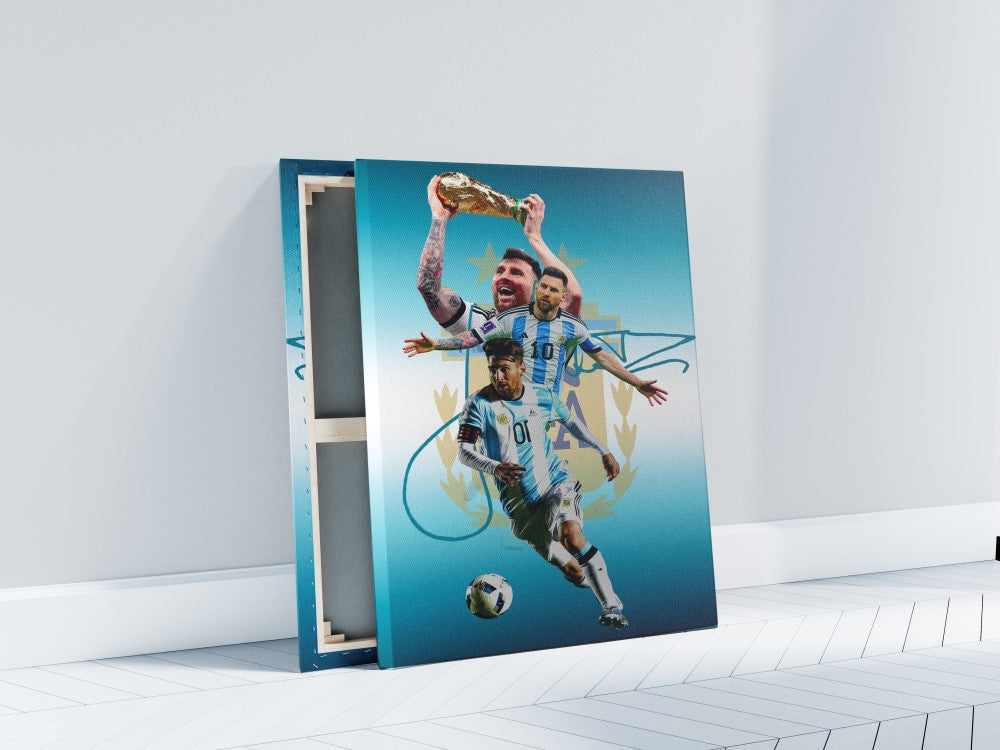 Messi Collage Shooting Goal