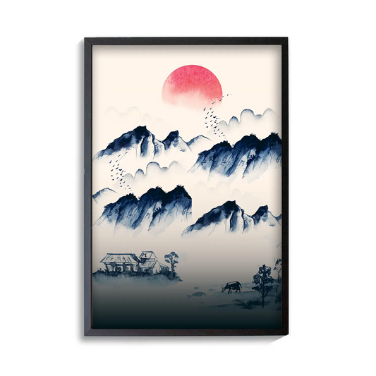 Chinese Mountains Wall Poster | Frame | Canvas
