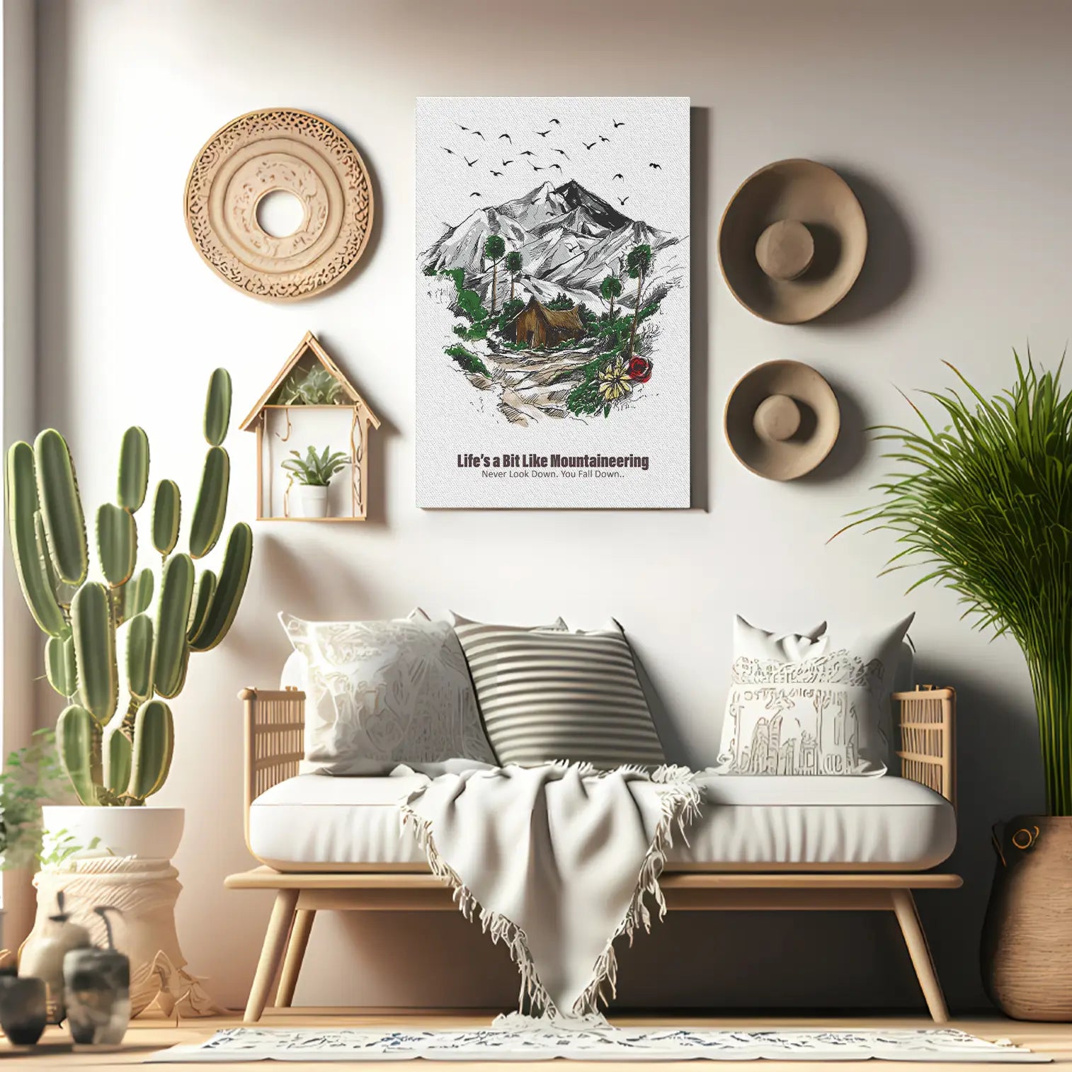 Birds Flying Over Mountains Poster | Frame | Canvas