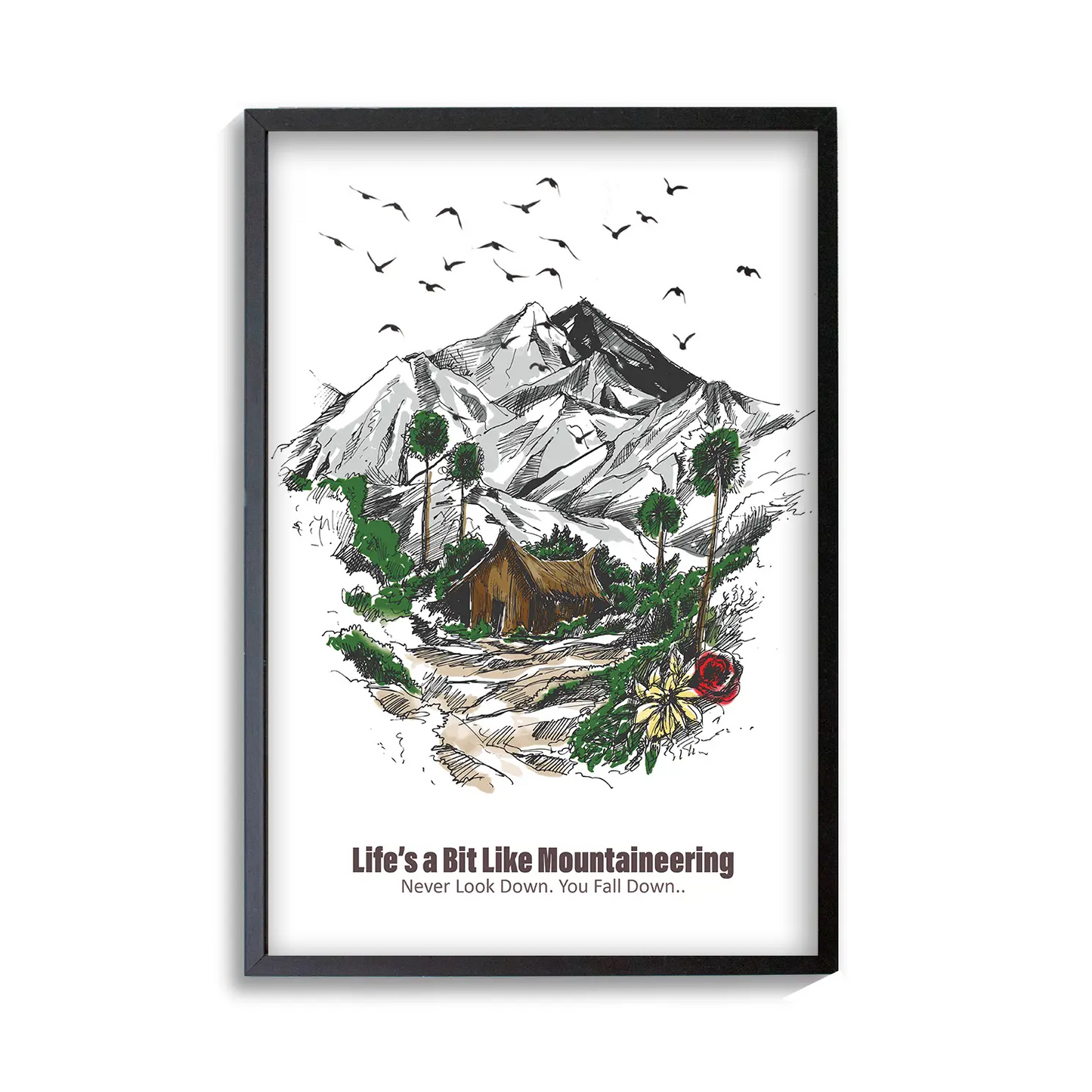 Birds Flying Over Mountains Poster | Frame | Canvas