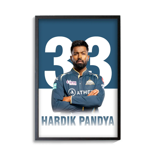 Hardik Pandya - Gujarat Titans Wall Poster | Frame | Canvas