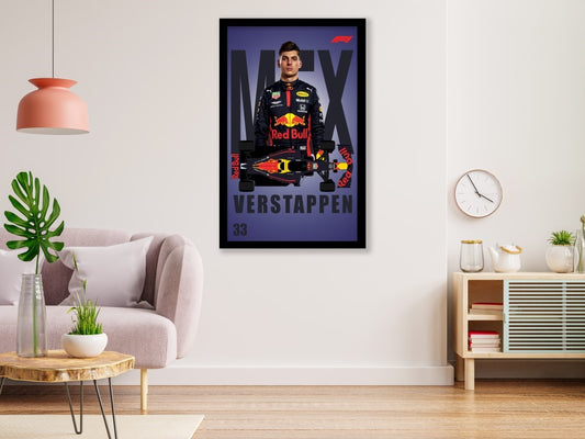 Max Verstappen Poster Black Frame