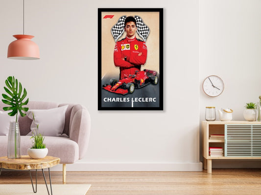 Charles Leclerc Poster Black Frame