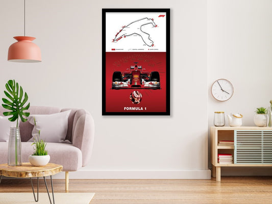 F1 Track Wall Poster Black Frame 