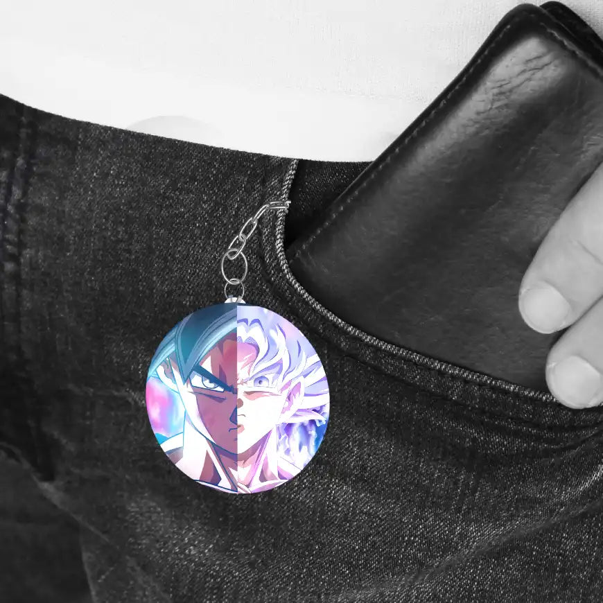 Goku Ultra Power Keychain in pocket